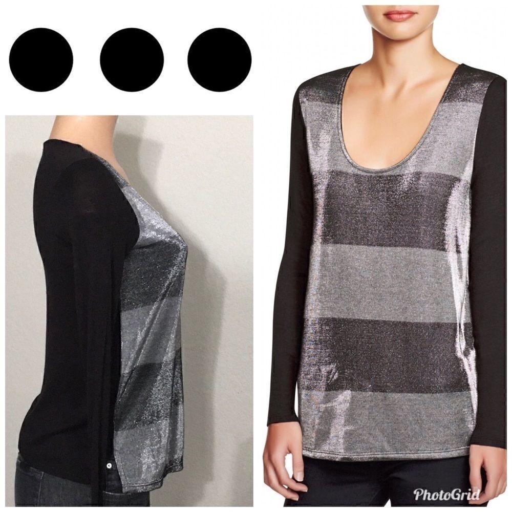 Three Dots metallic top. Perfect holiday top.NWOT